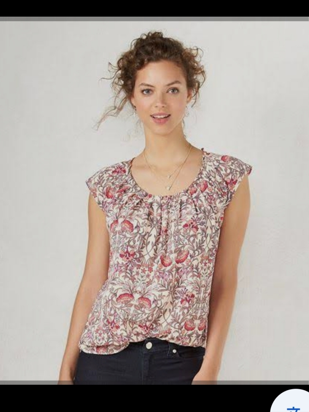 Lauren Conrad Floral Tie Back Top
